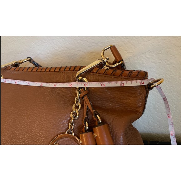 Michael Kors Brown Leather Braided Handle with Tassels Bag - Picture 15 of 16